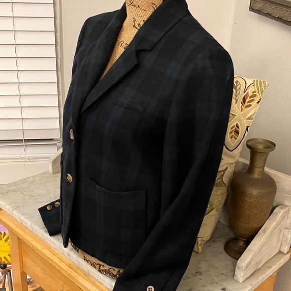 Anthropologie Cartonnier Blue and Green Plaid Blazer Fabulous Look Amazing Feel - Picture 6 of 12